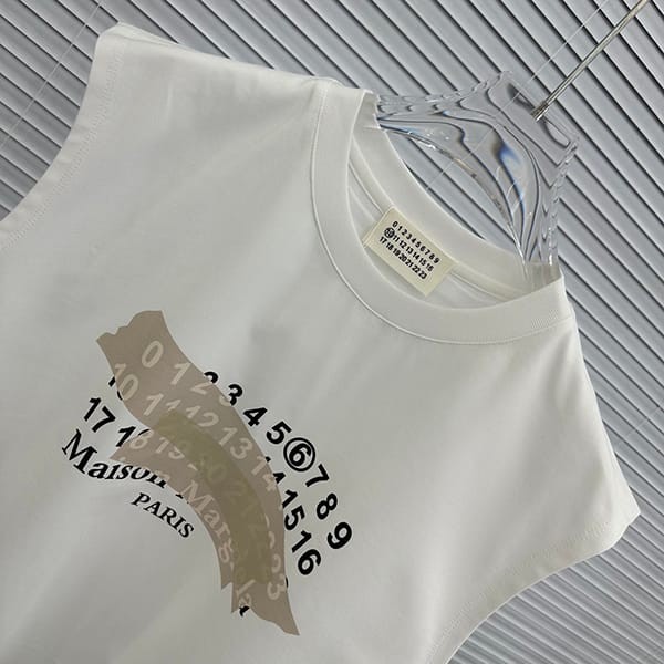 希少MM6 メゾン マルジェラ ナンバリング ロゴ Tシャツ ベスト 偽物 2色 Mat54728